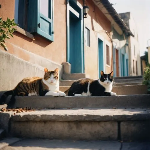 cats on brick wall,georgatos,stray cats,cat european,cat greece,two cats,vintage cats,gatos,street cat,felines,spanish steps,strays,cat family,pururavas,tomcats,catterns,felids,cat lovers,toxoplasmosis,catalanes,Photography,Documentary Photography,Documentary Photography 02