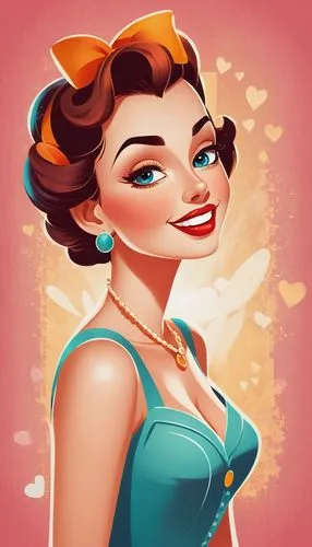 retro pin up girl,valentine pin up,valentine day's pin up,retro 1950's clip art,pin-up girl,pin up girl,Illustration,Vector,Vector 01