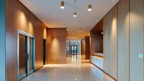 lobby, entrance, photorealistic,a very big long hallway with lights on either side,hallway space,foyer,hallway,lobby,entryway,corridor,contemporary decor,entranceway,entrance hall,associati,hotel hall