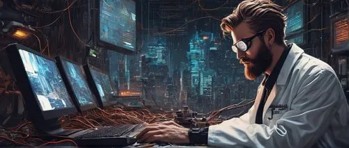 cybertrader,cyberpunk,man with a computer,cryptologist,sci fiction illustration,cryptographer,shadowrun,neuromancer,cybertown,cyberscene,cybernetically,cybersquatters,cyberworld,cybernet,cypherpunks,cypherpunk,computerologist,cybernetics,cyberport,cybersmith,Conceptual Art,Fantasy,Fantasy 01