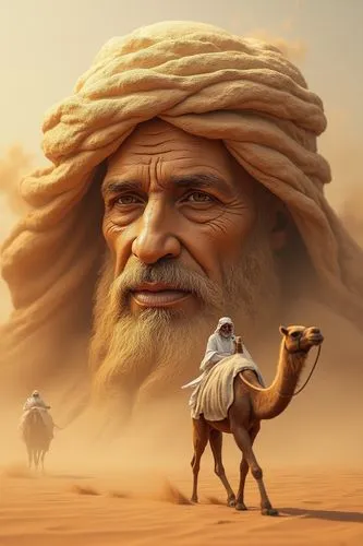 an indian man is riding on top of a camel,mohammedmian,bedouin,male camel,mandaeans,camel caravan,camel,Photography,General,Realistic