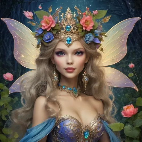 fairy queen,faerie,faery,fantasy art,fantasy portrait,faires,Illustration,Realistic Fantasy,Realistic Fantasy 02