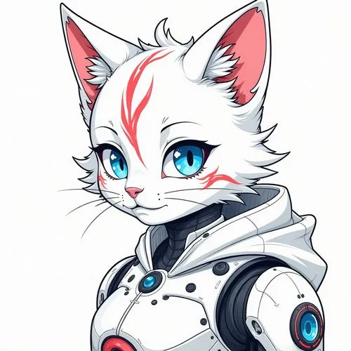 korin,soft robot,cyberdog,cyberstar,snowcat,fuzeon,Illustration,Black and White,Black and White 01