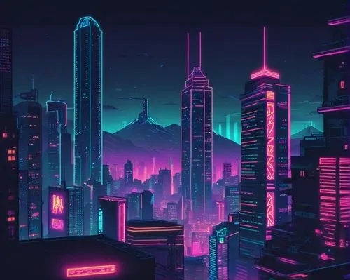 cybercity,cyberpunk,cityscape,colorful city,cybertown,synth,futuristic landscape,80's design,cyberworld,neon arrows,metropolis,fantasy city,cyberscene,retro background,cyberia,shanghai,polara,futuristic,city skyline,microdistrict,Unique,Pixel,Pixel 04