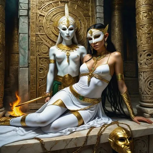 priestesses,huaylas,kinnara,kshetra,khnum,wadjet,Conceptual Art,Fantasy,Fantasy 16