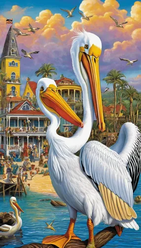 Pelicans Pride - The 2012 Almanac Calendar Front Cover Winner. by Shannon Rogers,pelicans,great white pelicans,eastern white pelican,white pelican,great white pelican,pelican,brown pelican,sea birds,s