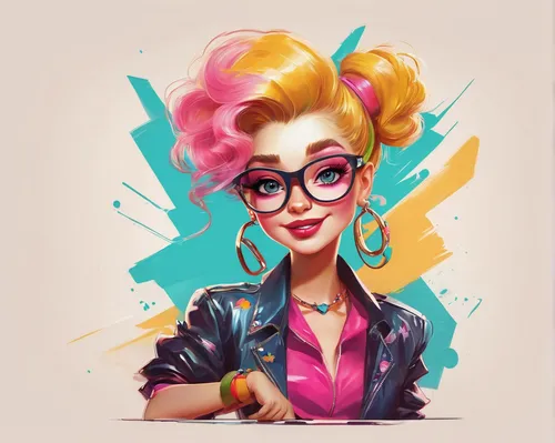 vector girl,pompadour,vector illustration,fashion vector,retro girl,bouffant,retro woman,dribbble,vector art,rockabella,retro cartoon people,pink vector,retro styled,retro women,librarian,rockabilly style,kids illustration,pink glasses,50's style,illustrator,Illustration,Paper based,Paper Based 11