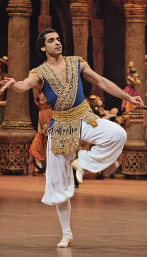 Junor Souza as Ali in <I>Le Corsaire</I>.<br />© Dave Morgan. (Click image for larger version),ethnic dancer,kandyan dance,ramayana,male ballet dancer,dance performance,ramayana festival,indian cultur