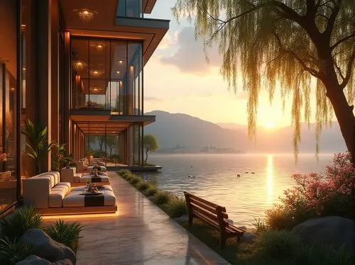 house by the water,summer cottage,house with lake,waterfront,houseboat,lake view,seaside view,home landscape,oceanfront,ocean view,houseboats,beautiful home,idyllic,beachfront,dockside,seclude,oceanview,waterview,cottage,shorefront,Photography,General,Realistic