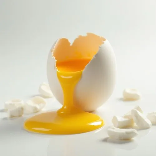 cracked egg,egg yolk,egg shell,termékfotó design,nonom style