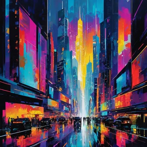 colorful city,cityscape,bladerunner,cybercity,metropolis,cyberpunk,tokyo city,shinjuku,tokyo,beautiful wallpaper,cityzen,kaleidoscape,urban,kinkade,shanghai,hypermodern,mongkok,polara,city lights,fantasy city,Art,Artistic Painting,Artistic Painting 42