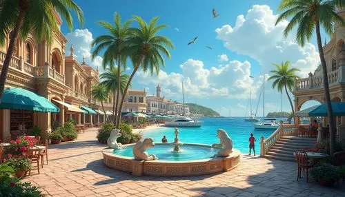 seaside resort,waterfront,harborfront,resort,tropical island,portofino,paradisus,beach resort,beach scenery,tropical beach,beachfront,paradis,seaside country,waterside,boat harbor,harbor,seaside view,ocean paradise,umbrella beach,idyllic,Photography,General,Realistic