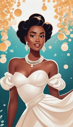 tiana,leontyne,oshun,bridewealth,golden weddings,sarah vaughan,Illustration,Vector,Vector 01