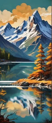 painting technique,landscape background,autumn mountains,banff,mountain scene,panoramic landscape,vermilion lakes,fall landscape,maligne lake,montana,salt meadow landscape,alaska,river landscape,mountain lake,alberta,mountain landscape,two jack lake,autumn landscape,banff alberta,mountainlake,Illustration,Vector,Vector 07