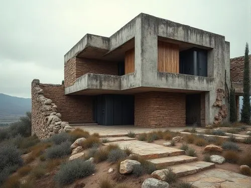 dunes house,cantilevered,cubic house,corten steel,siza,arcosanti,arquitectonica,rhyolite,modern architecture,cantilever,zumthor,docomomo,house in the mountains,renders,casabella,kimmelman,pedregal,cantilevers,arquitectura,house in mountains,Photography,General,Realistic