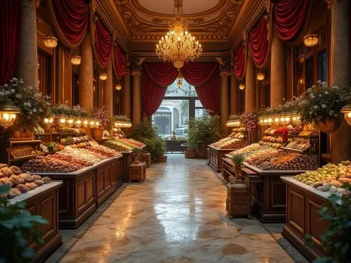 emporium,stalls,aisle,spice market,principal market,boulangerie,patisserie,galleria,lagouranis,flower booth,royal interior,arcades,restaurant bern,paris shops,foyer,christmas market,fruit market,enfilade,esplanades,hallway,Photography,General,Realistic