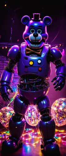 3d teddy,disco,scandia bear,black light,dj,ursa,3d render,bot icon,uv,toy,rave,3d background,toy drum,purple,purple background,bouncer,minibot,thanos,cinema 4d,robotic,Photography,Artistic Photography,Artistic Photography 10