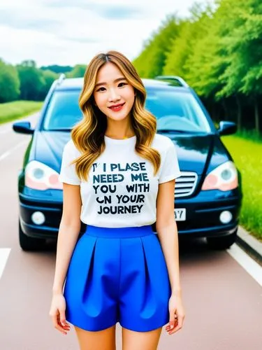 Oh please, I need you to take me with you on your great journey!,asian girl wearing a t shirt and blue short,ailee,poki,hyoty,tipoki,esna,geely