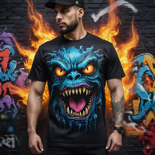 print on t-shirt,cool remeras,t-shirt,t-shirt printing,tees,blue demon,fire devil,t shirt,premium shirt,poseidon god face,shop online,online shop,fire breathing dragon,purchase online,online store,diablo,t shirts,fire artist,t-shirts,isolated t-shirt,Photography,General,Commercial