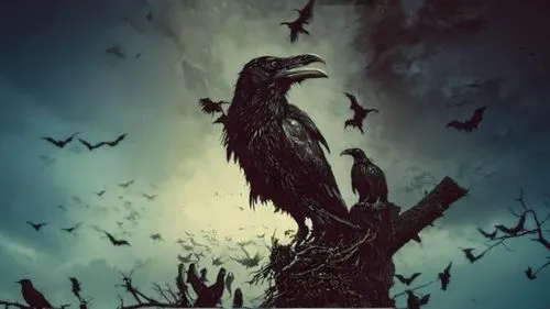 king of the ravens,black crow,seedeater,crows bird,ravens,scare crow