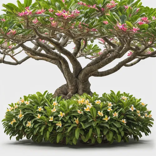 full body, Plumeria tree , front view, giant tree , white background,pacific rhododendron,ixora,dwarf tree,adenium,rhododendron,frangipani,syzygium,syzygium malaccense,brazilian jasmine,rhododendron i