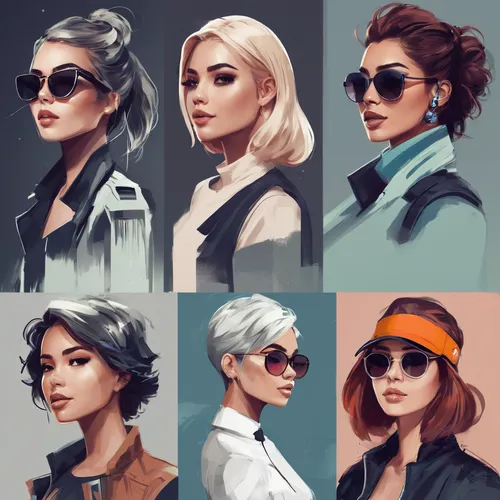 fashion vector,retro women,vector people,birds of prey,studies,shades,spy visual,hairstyles,portraits,world digital painting,businesswomen,business women,bad girls,digital painting,sci fiction illustration,women silhouettes,vector art,aviator,game art,game characters,Conceptual Art,Fantasy,Fantasy 02