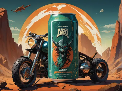 Craft a bold and edgy packaging concept for a rock-inspired energy drink.,packshot,energy drink,cans of drink,energy drinks,mexcan,beer can,nomad,fanta,ktm,rust-orange,spray can,cola can,beer car,whea