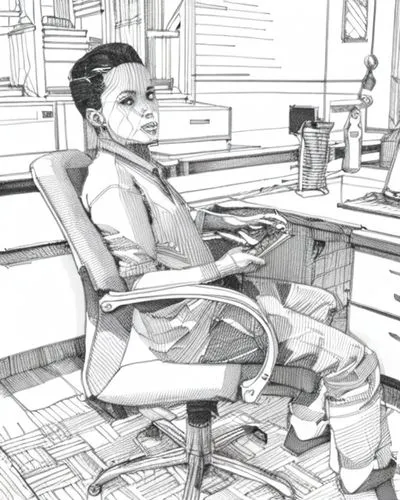 child is sitting,in seated position,girl sitting,office line art,in a working environment,illustrator,graphite,coloring page,pencils,pencil drawing,girl studying,office worker,boardroom,study,office,p