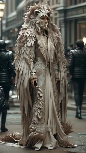 imperial coat,suit of the snow maiden,birdman,mulawin,owlman,volstagg,skeksis,imperatore,cruella de ville,ragman,cowl vulture,business angel,hogfather,volturi,the carnival of venice,the snow queen,thr