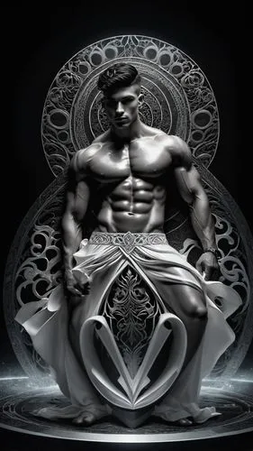 a bodybuilding competitor in an artistic pose with swan art print,atharva,rudra,nataraja,physiques,vishnu,arjun