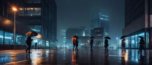 man with umbrella,walking in the rain,rainfall,cityscapes,rainville,heavy rain,pedestrian lights,monsoon,precipitations,rainstorm,rain bar,city scape,rains,ukrainy,downpour,urbanworld,lluvia,blue rain,bladerunner,rain,Illustration,Japanese style,Japanese Style 21