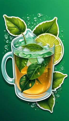 peppermint tea,herb tea,herbal tea,fruit tea,green tea,lemon tea,Unique,Design,Sticker