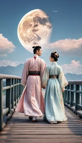hanfu,geishas,chuseok,hansung,korean culture,joseon,full moon day,hanbok,goryeo,gojoseon,korean history,moonlighters,korean drama,full moon,moonrise,eurythmy,sungkyunkwan,daoists,oriental painting,romantic scene