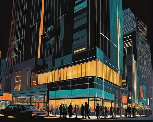 cinerama,cybercity,mcquarrie,metropolis,city corner,cybertown,jasinski,business district,night scene,sedensky,alchemax,polara,lexcorp,city at night,cityscape,mcquade,skyscrapers,yonge,gotham,city lights,Illustration,American Style,American Style 09