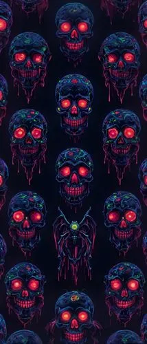 a wallpaper with red skulls and a pattern on the top,halloween wallpaper,halloween background,bandana background,youtube background,paisley digital background,retro background