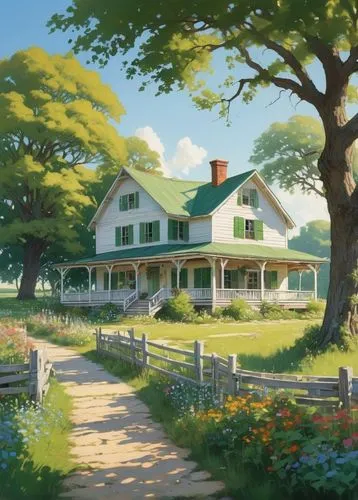 farmstead,summer cottage,sylvania,homestead,farmhouse,maplecroft,country estate,country cottage,farm house,clover meadow,little house,country house,ludgrove,farmhouses,pony farm,greenbriar,the farm,butterfields,dandelion hall,cottage,Illustration,Japanese style,Japanese Style 14