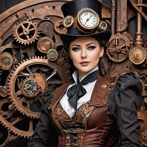 steampunk,steampunk gears,clockmaker,watchmaker,clockwork,mechanical watch,victorian lady,ornate pocket watch,victorian style,grandfather clock,pocket watch,ladies pocket watch,switchboard operator,mechanical,the victorian era,time traveler,mechanical puzzle,chronometer,pocket watches,time spiral,Conceptual Art,Fantasy,Fantasy 25