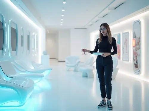 futuristic art museum,neon human resources,illumina,futuristic,healthvault,healthtech,corridors,cyberdyne,telepresence,optimark,essilor,tellabs,futurenet,futureworld,biopsys,cleanrooms,hallway space,smartsuite,tron,cyberia,Photography,General,Realistic