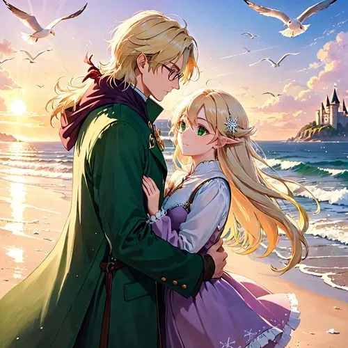 ermione,fairy tale,horrobin,a fairy tale,nordics,prince and princess,reynir,waltz,by the sea,gladchuk,miramare,autumn sky,fairytale,ruhanie,lyor,the wind from the sea,summerwind,romantic portrait,the endless sea,romantic scene,Anime,Anime,Realistic