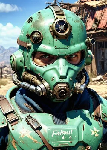 fresh fallout,fallout4,fallout,ffp2 mask,wasteland,face shield,respirator,erbore,fuze,green skin,construction helmet,vendor,patrol,aquanaut,fgoblin,bot icon,nomad,scrap iron,combat medic,fatayer,Photography,General,Realistic