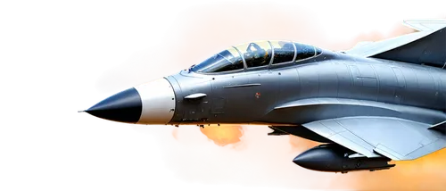 Military jet, aerodynamic shape, silver metallic body, cockpit windows, afterburner flames, vapor trails, soaring in sky, close-up of nose cone, intricate details, morning mist, soft sunlight, 3/4 com