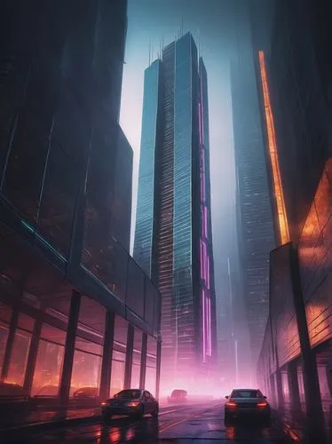 cybercity,futuristic landscape,cyberport,arcology,cybertown,cyberpunk,cyberworld,dystopian,cyberia,cityscape,metropolis,neuromancer,coldharbour,barad,coruscant,futuristic architecture,urban towers,monoliths,cyberscene,scifi,Conceptual Art,Daily,Daily 07