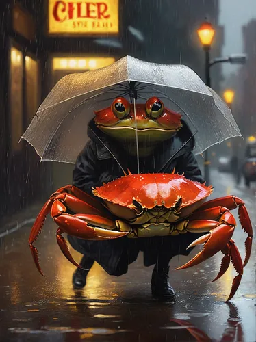 Compose a cheerful song about a crab named Larry who loves singing in the rain.,crab soup,crustacean,crab 2,crab,crabs,american lobster,fishmonger,crab 1,crab boil,crab violinist,lobster,snow crab,cru