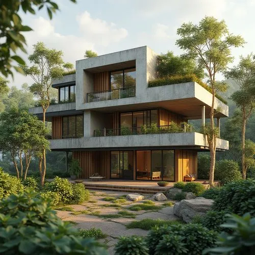 3d rendering,modern house,dunes house,forest house,house in the forest,mid century house,render,danish house,modern architecture,holiday villa,residential house,timber house,renders,tropical house,cubic house,wooden house,revit,passivhaus,lohaus,treehouses,Photography,General,Realistic