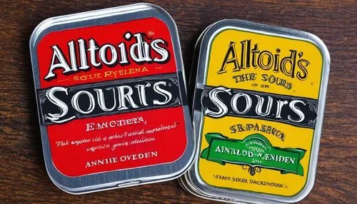 Write a review for Altoids Sours, emphasizing their tangy flavor.,vintage labels,anchovies,chalkboard labels,sardines,square labels,packaging and labeling,schüssler salts,chalk labels,aioli,commercial