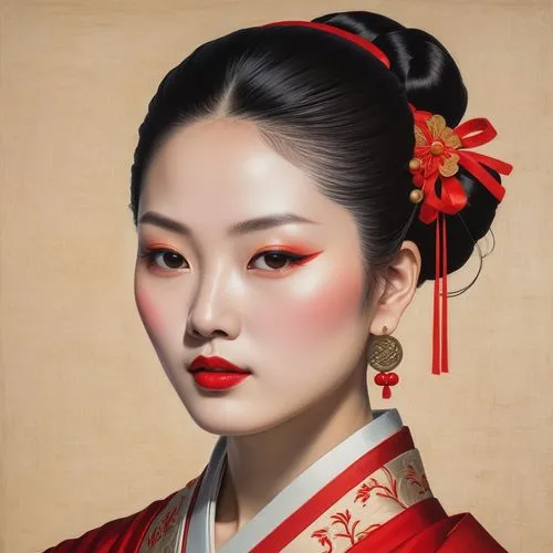 geisha girl,geisha,maiko,geiko,oiran,oriental girl,Art,Classical Oil Painting,Classical Oil Painting 03