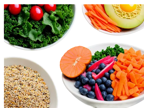 Fresh vegetables, colorful fruits, whole grains, nutritious salad, mixed berries, juicy apple, crispy carrot sticks, protein-rich eggs, lean chicken breast, omega-3 rich salmon fillet, quinoa bowl, vi