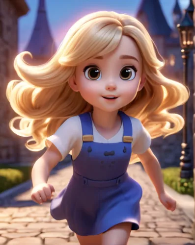 rapunzel,cute cartoon character,cinderella,fairy tale character,alice,elsa,disney character,little girl running,agnes,girl in overalls,little girl fairy,fairy tale icons,child fairy,little girl in win