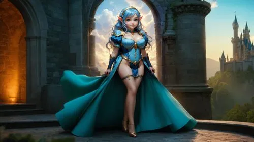 blue enchantress,fantasia,elona,jaina,elsa,fantasy woman