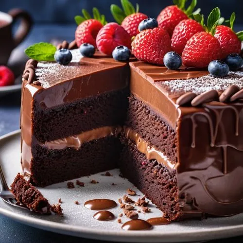 chocolate layer cake,chocolate cake,torte,strawberries cake,chocolate desert,ice cream cake with chocolate sauce,a cake,slice of cake,chocolate mousse,bowl cake,tarta,strawberry cake,layer cake,gateau,ganache,black forest,food photography,chocolate parfait,cake,dolci,Photography,General,Realistic